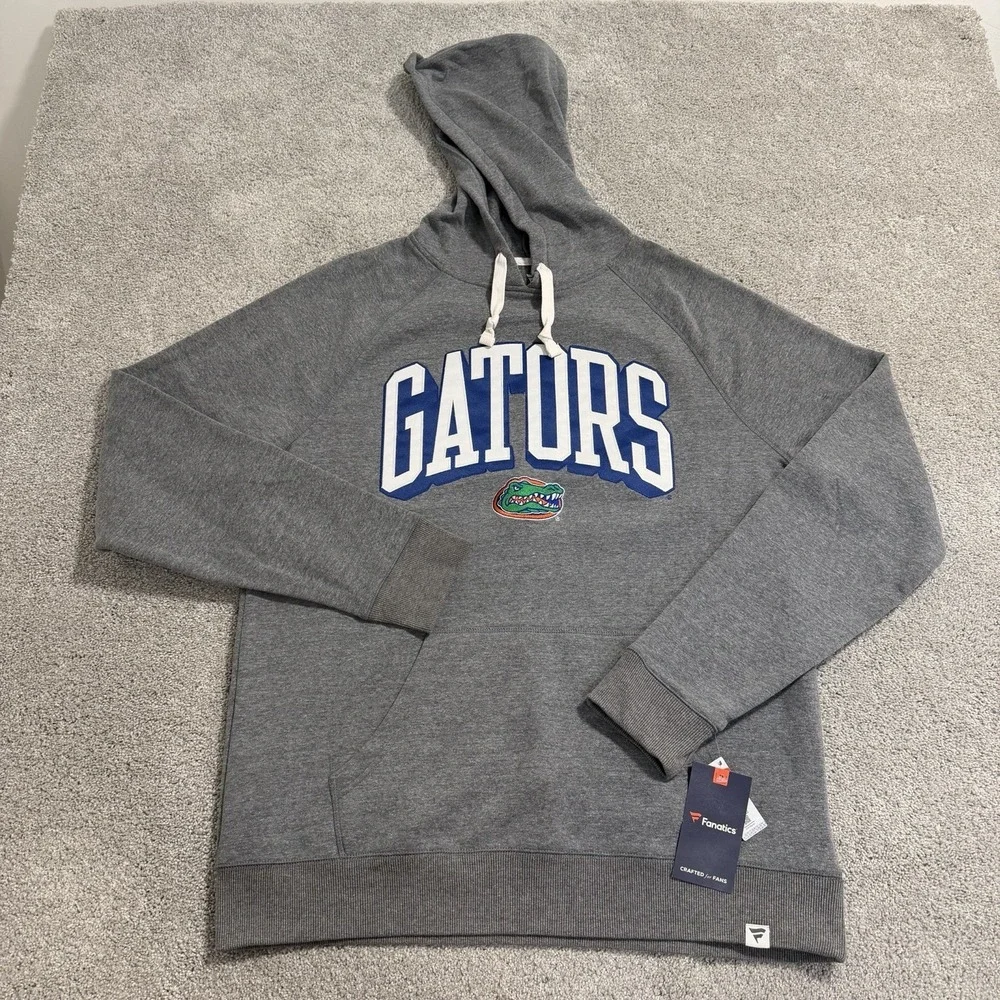 Florida Gators Hoodie Mens Sz L Grey Pullover Sweatshirt‎ NCAA Fanatics NWT